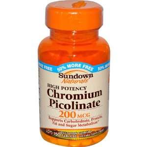  Sundown Naturals Chromium Picolinate 200mcg 100 Tablets 
