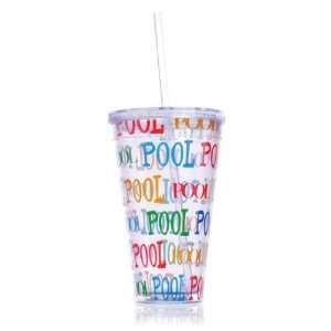  Pool 24oz Double wall Tumbler with Straw