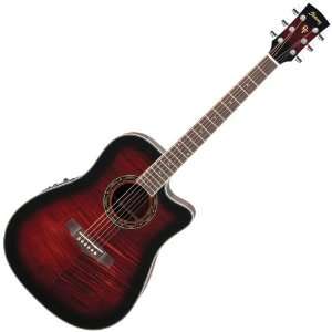  PF28ECE Acoustic Electric Guitar (Transparent Red Sunburst 