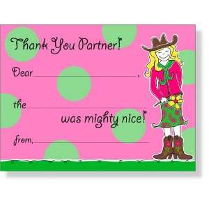  Cowgirl Round Up Fill In Thank You Cards 