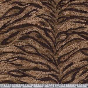  54 Wide Chenille Tiger Black/Brown Fabric By The Yard 