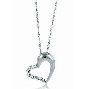   Zirconia CZ Open Heart Pendant   Womens Necklaces Jewelry Jewelry