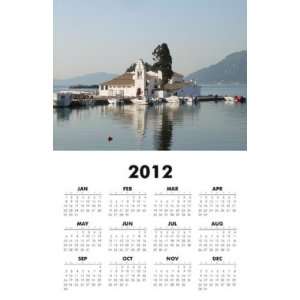  Greece   Corfu Monastery 2012 One Page Wall Calendar 11x17 
