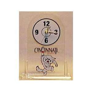 Cincinnati Bearcats Clear Desk Clock NCAA College Athletics Fan Shop 