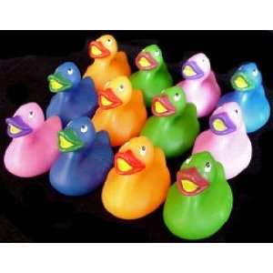  One Dozen (12) Funky Colorful Mini Rubber Ducks 