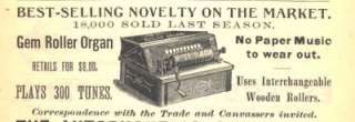 1890 j ad autophone co gem roller organ  