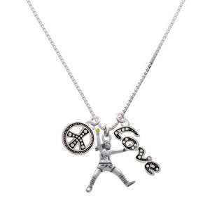  Large Softball Pitcher, Peace, Love Charm Necklace [Jewelry] Jewelry