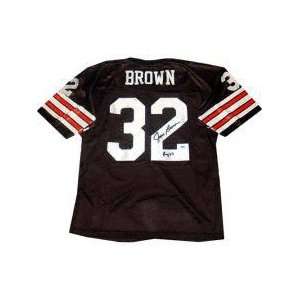  Jim Brown Pro Style Throwback Jersey with ROY Inscription 