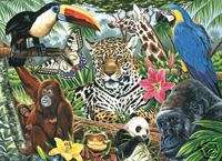 JUNGLE ANIMALS LARGE CANVAS PAINTING PAINT BY NUMBERS  