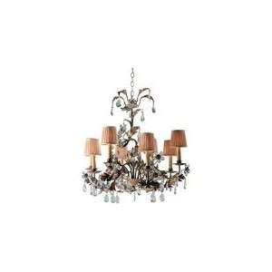 Chart House Small Crystal Petal Chandelier in Rust with Gold Leaf by 