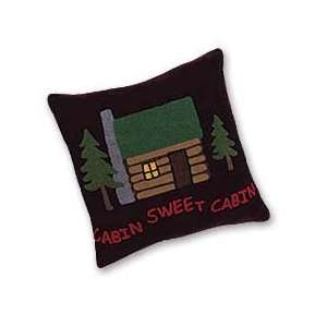  Lodge Cabin Hooked Throw Pillow