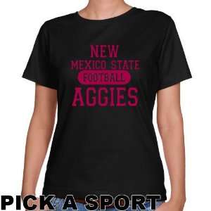 New Mexico State Aggies Ladies Black Custom Sport Classic Fit T shirt 