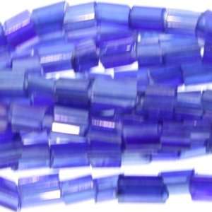Blue Seed Glass  Drum Plain   3mm Height, 2mm Width, Sold by 16 Inch 