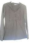 SB) Gap Body black knit stretch top w/hood hoodie XS 0 2 shirt cotton
