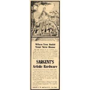  1907 Ad Sargents Artistic Hardware Door Knobs Handles 