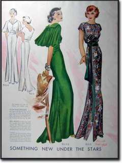 1935 ART DECO FASHION PRINTS DES VIGNES & ROTHSCHILD  