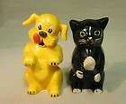 Vintage 1950s F&F Die Works KEN L RATION Cat & Dog S&P Shakers
