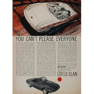  1963 Ad Lotus Elan Roadster Automobile Car British 