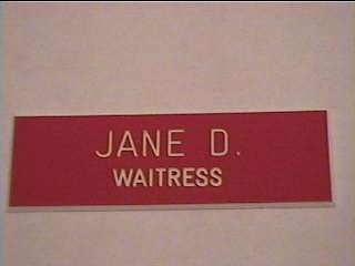Employee Personalized NAME TAG BADGE 1x3 PIN OR MAGNET  