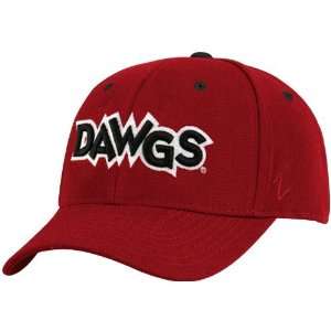  Zephyr Georgia Bulldogs Red Script Fitted Hat (7 3/8 