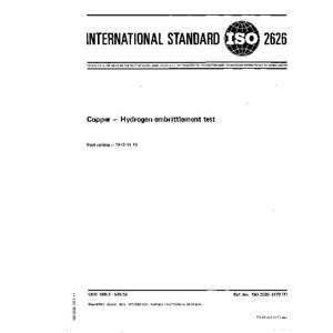   26261973, Copper   Hydrogen embrittlement test ISO TC 26/SC 2 Books