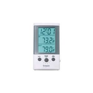   Scientific Thermometer Clock with Wired Probe Patio, Lawn & Garden