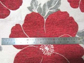 Dw10 Per Meter Gray Red Flower Embroider Sofa/Cushion Cover Fabric 