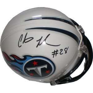  Chris Johnson Autographed Mini Helmet   Replica Sports 