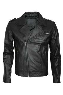 Mens Modern Brando Motorcycle Designer Leather Jacket  