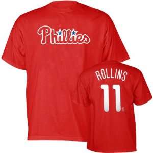  Jimmy Rollins Red Majestic Name and Number Philadelphia 