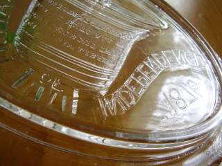 Liberty Bell ANTIQUE EAPG Centennial Glass Plate ADAMS Authentic 1875 