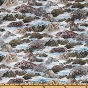  44 Wide Wind & Waves Calm Waters Blue Fabric By The Yard 