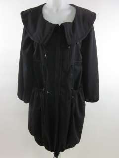 ALLURA Black Removable Sleeves Rain Trench Coat Sz 10  