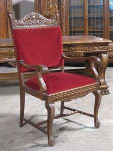 CARVED GERMAN ANTIQUE WALNUT OFFICE CHAIR 11IT041D  