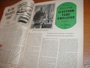 Western Electric designer on Birth of Tube Amplifier  