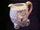Fitz and Floyd EASTER EGG BUNNY Car CERAMIC PITCHER