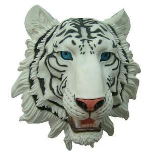 Natural Looking White Tiger Head Bust Wall Hanging  