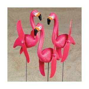  Pink Flamingo Twirling Yard Stakes 
