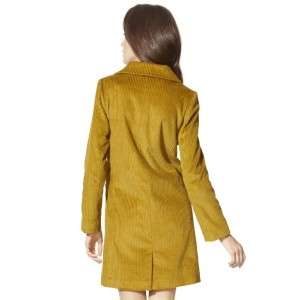   FOR TARGET Womens Avocado Green Corduroy Trench Pea Coat Jacket NWT