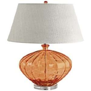  Lamp Works Fluted Recycled Orange Glass Table Lamp
