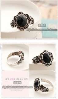 Fashion Ancient Magic Mirror Black Stone Retro Style Ring New #23 