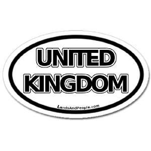  United Kingdom Car Bumper Sticker Oval Black and White 