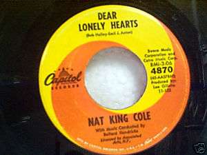 NAT KING COLE DEAR LONELY HEARTS 45  