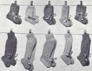 Vintage Knitting Pattern Baby Leggings Booties Socks  