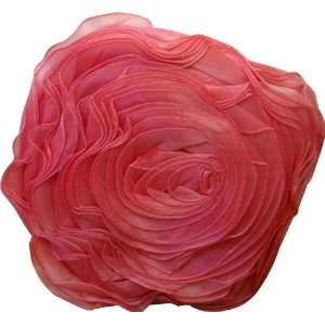 Decorative Flower Dusty Rose Pink Flower Pillow 16 Round Accent Throw 