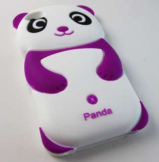 Cute Purple Panda Bear Soft Silicone Rubber Skin Case For APPLE iPhone 