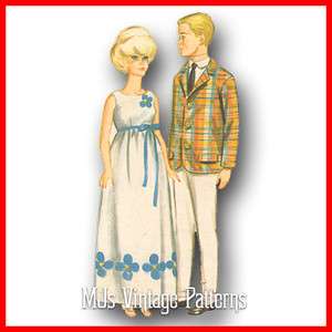 Vtg 1960s Barbie & Ken Doll Clothes Pattern ~ Dress, Suit, Beach, Swim 