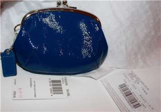 COACH BLUE PATENT COIN PURSE 60559  