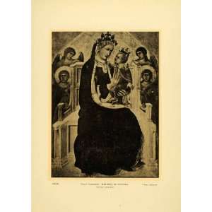   Pietro Lorenzetti Enthroned Christ Crown Trecento   Original Collotype