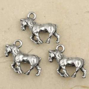 CLYDESDALE HORSE Silver Plated Pewter Charms (3)
